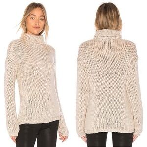 Lovers & Friends Hawken Turtleneck Sweater in Pearl - Size M